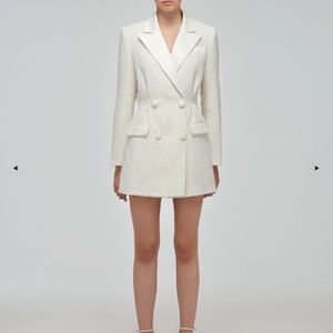 COPY - Self portrait metallic boucle tailored mini blazer dress